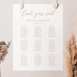 Elegant Script 9 Tables Welcome Seating Chart Foam Board