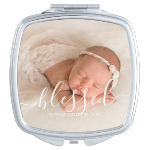 Elegant Script Add Your Own Photo Compact Mirror