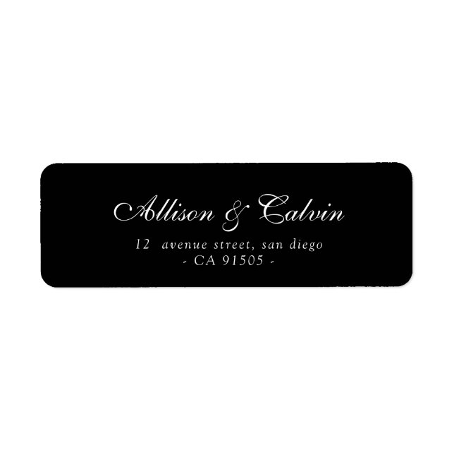 elegant script address label (Front)