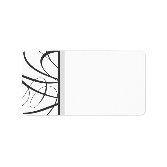 Elegant Script Address Label - Black (Front)