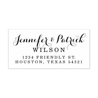 Elegant Script Address Self-inking Stamp