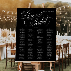 Elegant Script Alphabetical Wedding Seating Chart Foam Board