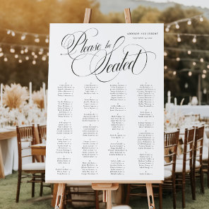 Elegant Script Alphabetical Wedding Seating Chart Foam Board