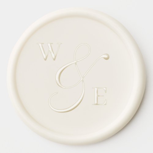Elegant Script Ampersand Initials Monogram Wedding Wax Seal Sticker
