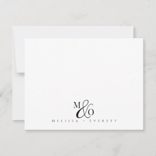 Elegant Script Ampersand Monogram Couple Names Note Card