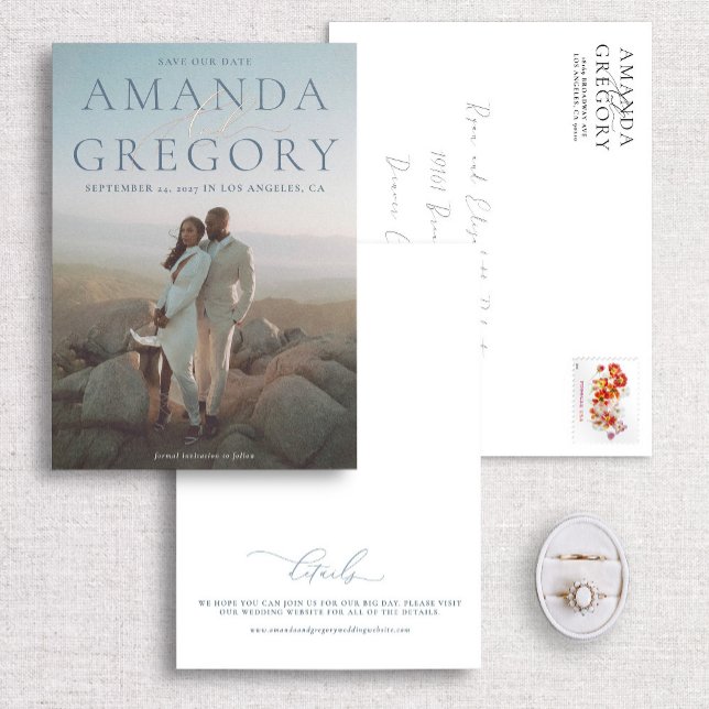 Elegant Script And Serif Modern Foil Save the Date Invitation (Creator Uploaded)