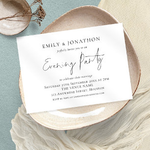 Elegant Script Any Color Wedding Evening Party Invitation