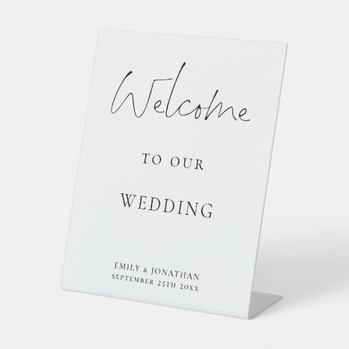 Elegant Script Any Color Welcome to Wedding Pedestal Sign