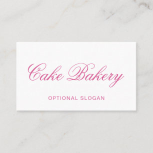 Elegant Script Bakery Business Card I Pink