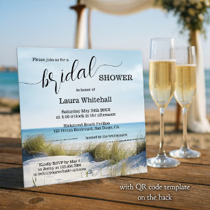 Elegant Script Beach Bridal Shower Invitation