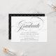 Elegant Script Black and White Graduation Party Invitation | Zazzle