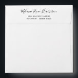 Elegant Script Black and White Simple Envelope<br><div class="desc">Modern envelope with a simple black and white design.  The back flap has your name in an elegant script typography along with your return address.  This minimalist envelope is great for mailing invitations for a bridal shower,  baby shower or graduation announcements.</div>