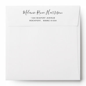 Elegant Script Black and White Simple Envelope