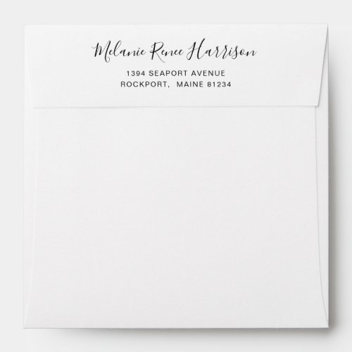 Elegant Script Black and White Simple Envelope