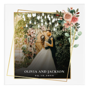 Elegant Script Black and White Wedding Acrylic Print