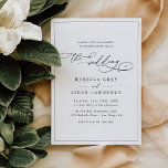 Elegant Script Black and White Wedding Invitation<br><div class="desc">This elegant Photo Wedding Invitation features a sweeping script calligraphy text paired with a classy serif & modern sans font in black; on the back is a customizable monogram. Matching items available.</div>