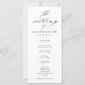 Elegant Script Black and White Wedding Programs | Zazzle