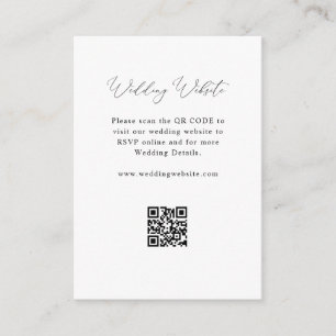 elegant script black and white wedding website enclosure card