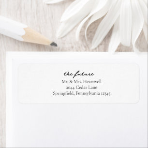 Elegant Script Black Future Mr Mrs Return Address  Label