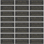 Elegant Script Black Gold Wedding Guest Address Sticker<br><div class="desc">Modern Elegant Script Black and Gold Minimalist Wedding Guest Name Address custom personalized Labels Stickers. The guest name is written in a swirly cursive hand lettered swash tail font script. This has 24 stickers.</div>