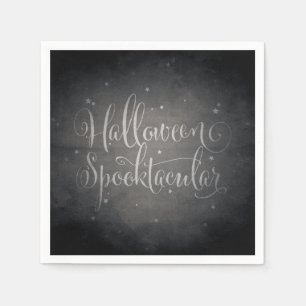 Elegant Script Black Gothic Halloween Napkins
