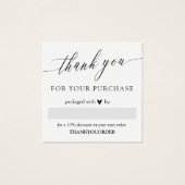 Elegant Script Black Heart Thank You For Order (Front)