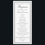 Elegant Script Black Thick Border Wedding Program<br><div class="desc">Fully editable,  elegant,  simple wedding ceremony program template for any style of wedding.  Classic black and white wedding program with editable border thickness and color on front and back.</div>