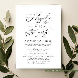 Elegant Script, Black, Wedding Elopement Invitation