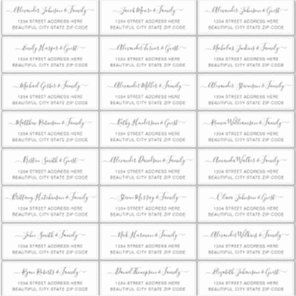 Elegant Script Black White Wedding Guest Address  Sticker