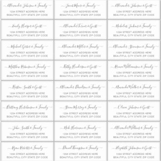 Elegant Script Black White Wedding Guest Address  Sticker