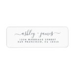 Elegant Script Black White Wedding Return Address Label Elegant Script Black White Wedding Return Address Label