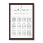Elegant Script Black & White Wedding Seating Chart