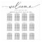 Elegant Script Black & White Wedding Seating Chart