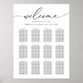 Elegant Script Black & White Wedding Seating Chart | Zazzle