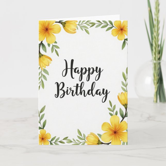 Elegant Script Bloom Card (Front)