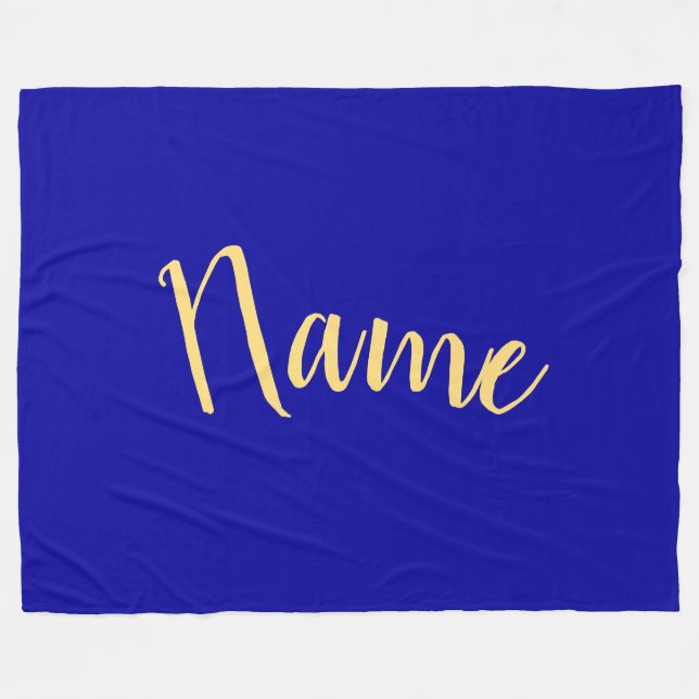 Elegant Script Bold Rich Royal Blue Background Fleece Blanket (Front (Horizontal))
