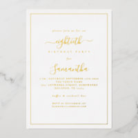 Elegant Script Border 80th Birthday Party Luxury