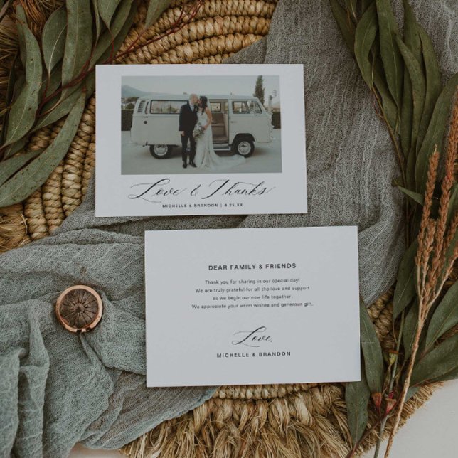 Elegant Script Border Flat Thank You Card (Creator Uploaded)