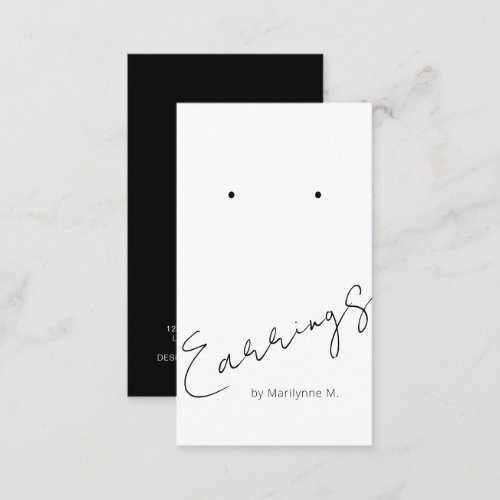 Elegant Script Boutique Earring Display Card