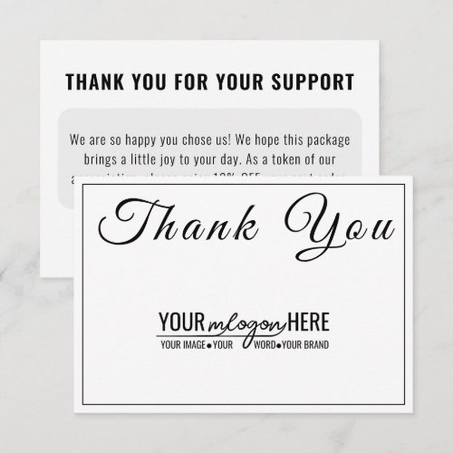 Elegant Script Boutique Logo Social Media Thank You Card