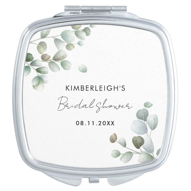 Elegant Script Bridal Shower Compact Mirror (Front)