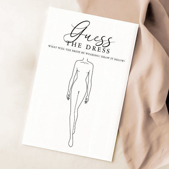 Elegant Script Bridal Shower Guess The Dress Game (Creator Uploaded)