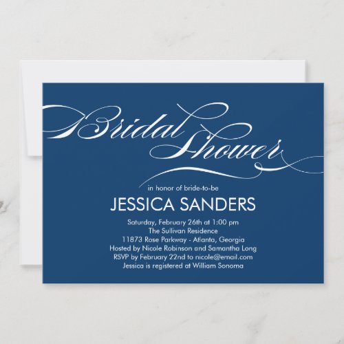 Elegant Script Bridal Shower Invitation