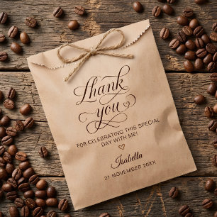 Elegant Script Bridal Shower Thank You Favor Bag