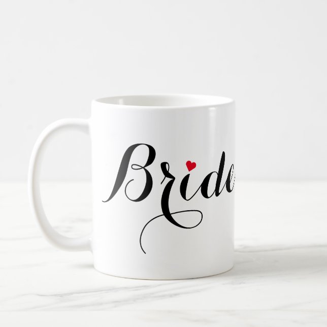 Elegant Script Bride Bridal Shower Wedding Party Coffee Mug (Left)