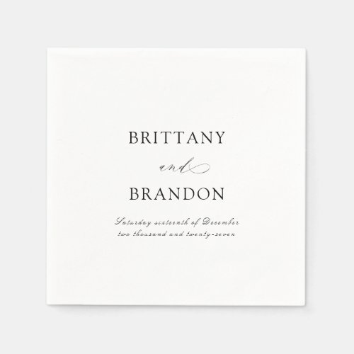 Elegant Script Bride  Groom Wedding Napkins