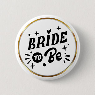 Elegant Script Bride to Be Gold Frame Button