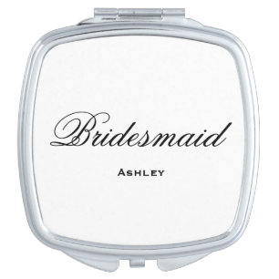 Elegant Script Bridesmaid Compact Mirror