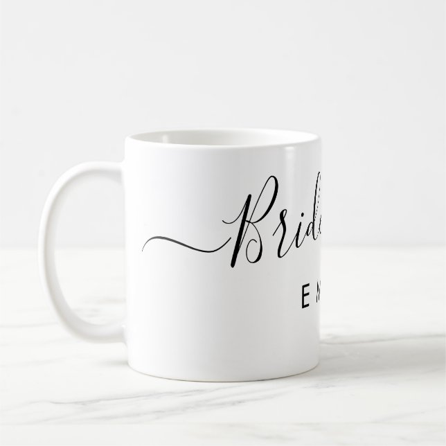 Elegant Script Bridesmaid Personalized Name Coffee Mug (Left)