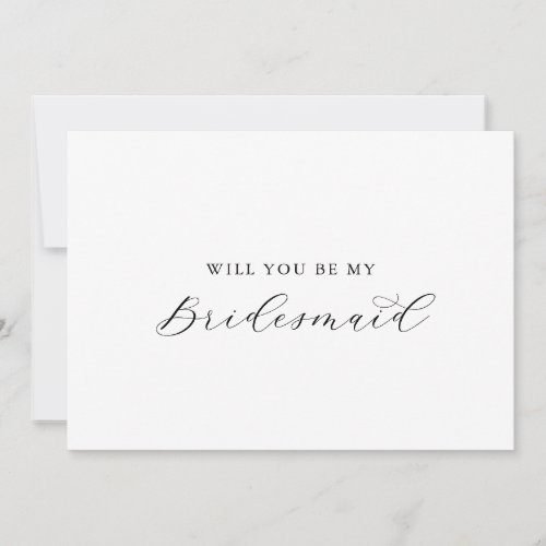 Elegant Script Bridesmaid Proposal Card